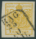 ÖSTERREICH BIS 1867 1Xd O, 1850, 1 Kr. Kadmiumgelb, Handpapier, Type III, R4 (P)RAG, Breitrandig, Farbtiefes Kabinettstü - Usati