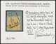 ÖSTERREICH BIS 1867 1Yb BrfStk, 1854, 1 Kr. Ockergelb, Maschinenpapier, Type Ib, Rechtes Randstück 4,5 Mm, R4 PRAG, Oben - Usados