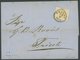 ÖSTERREICH BIS 1867 1Yb BRIEF, 1855, 1 Kr. Ockergelb, Maschinenpapier, Type Ib, Breit-überrandig, Farbfrisch Auf Drucksa - Used Stamps