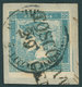 ÖSTERREICH BIS 1867 6Iy BrfStk, 1851, 0.6 Kr. Blau, Geripptes Papier, Doppelentwertung (K1 Und L2), Voll-überrandig, Pra - Usati