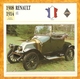 1908 FRANCE VIEILLE VOITURE RENAULT AX - FRANCE OLD CAR - FRANCIA VIEJO COCHE - VECCHIA MACCHINA - Auto's