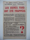 WWII WW2 Tract Flugblatt Propaganda Leaflet In French, PWE F Series/1942, F.36, Les Usines Ford à Poissy Travaillaient.. - Sin Clasificación