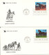 USA FDC Lexington 25-9-1985 Complete Set Of 4 HORSES On 4 Covers With Cachet - 1981-1990