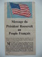 WWII WW2 Tract Flugblatt Propaganda Leaflet In French, PWE F Series/1942, F.140, Message Du Président Roosevelt... - Ohne Zuordnung