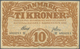 01352 Denmark  / Dänemark: 10 Kroner 1922 P. 21n, Rarer Early Date With Vertical And Horizontal Folds, No - Denemarken