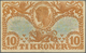 01352 Denmark  / Dänemark: 10 Kroner 1922 P. 21n, Rarer Early Date With Vertical And Horizontal Folds, No - Denemarken