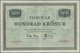 01430 Faeroe Islands / Färöer: 100 Kroner ND(1952-63) P. 15, Vertially Folded, No Holes Or Tears, Crispnes - Isole Faroer