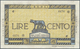 01649 Greece / Griechenland: 100 Lire 1944 P. M25, Rare Issue, Vertical And Horizontal Fold, Professional - Grecia