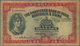 01674 Hong Kong: 10 Dollars 1954 P. 55, Stronger Used With Very Strong Horizontal And Vertical Fold, Cente - Hongkong