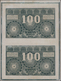 01767 Indonesia / Indonesien: Uncut Sheet Of 2 Pcs 100 Rupiah 1949 P. 35G In Condition: XF+. - Indonesia