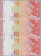 01995 Malaysia: Set Of 2 Uncut Sheets Of 3 Notes Each 10 Ringgit ND P. 38 And 10 Ringgitt ND P. 42, In Ori - Maleisië