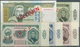 02035 Mongolia / Mongolei: Set Of 5 Specimen Notes Containing 3, 5, 25, 50 Tugrik P. 36s-40s And 500 Tugri - Mongolia