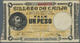 02246 Puerto Rico: 1 Peso 1895 P. 7a, Light Center Fold And Handling In Paper, No Holes Or Tears, Still St - Puerto Rico