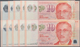 02372 Singapore / Singapur: Set With 10 Banknotes 10 Dollars 2004-2016, P.48a, All With Prefix 9AA In UNC - Singapore