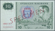 02460 Sweden / Schweden: 10 Kroner 1963 Specimen P. 52s With Zero Serial Numbers, Red Specimen Overprint, - Suède