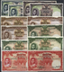 02488 Thailand: Very Interesting Set With 12 Banknotes Of The ND (1953-1956) "King Rama IX Modified Portra - Tailandia