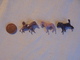 Vintage - 3 Mini Figurines Animaux - 2 Chiens 1 Cheval - Autres & Non Classés