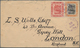 05022 Brunei: 1908, 3 C Scarlet And 5 C Black/orange, Mixed Franking On Cover With Violet Cds BRUNEI, 30 N - Brunei (1984-...)