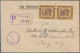 05026 Brunei: 1912, 10 C Purple/yellow, Vertical Pair As Multiple Franking On Registered Cover With Violet - Brunei (1984-...)