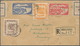 05043 Brunei: 1937, 4 C Orange, 5 C Chocolate, 6 C Scarlet And 12 C Blue, Mixed Franking On Registered Cov - Brunei (1984-...)