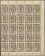 05054 Brunei: 1942, 5 C. Chocolate, A Full Sheet Of 50 Separated In Left And Right Half, Mounted On Two Pa - Brunei (1984-...)