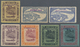 05064 Brunei: 1942/44, Violet Overprint: Basic Set W. 1 C., 2 C. (both), 3 C., 4 C., 5 C. (two, Normal And - Brunei (1984-...)