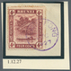 05120 Brunei - Stempel: TEMBURONG (type D4): 1927/31, 13 `bush Huts And Canoe' Stamps Incl. Five On Pieces - Brunei (1984-...)