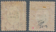 05154 Labuan: 1881, QV 12c. Carmine Handstamped 'Eight Cents' In Type 5 Two Stamps With Normal Or REVERSED - Other & Unclassified