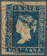 05259 Malaiische Staaten - Straits Settlements: 1854 India Lithographed ½a. Blue, Die I, Used In SINGAPORE - Straits Settlements