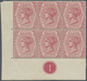 05285 Malaiische Staaten - Straits Settlements: 1891, QV 30c. Claret Wmk. Crown CA Perf. 14 Block Of Six F - Straits Settlements