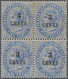 05289 Malaiische Staaten - Straits Settlements: 1885, QV 5c. Blue With Wmk. Crown CA Surcharged '3 CENTS' - Straits Settlements