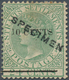 05292 Malaiische Staaten - Straits Settlements: 1891 10c. On 24c. Yellow-green Handstamped "SPECIMEN" (Typ - Straits Settlements