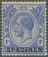 05360 Malaiische Staaten - Straits Settlements: 1912-23 KGV. 1c. Perforated Colour Trial In Blue, Overprin - Straits Settlements