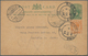 05379 Malaiische Staaten - Straits Settlements: 1922/1932, 4 C Carmine KGV Psc Uprated With 2 C Green KGV - Straits Settlements