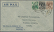 05472 Malaiische Staaten - Straits Settlements: 1938, 8 C Grey KGV, Single Franking On Imperial Airways Ai - Straits Settlements