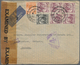 05504 Malaiische Staaten - Straits Settlements: 1941, 1 C Black, 4 C Orange And 5 X 10 C Purple KGVI, Mixe - Straits Settlements