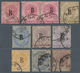 05548 Malaiische Staaten - Straits Settlements - Post In Bangkok: 1883-85 Ten QV Stamps, Wmk Crown CA, Opt - Straits Settlements