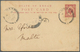 05834 Malaiische Staaten - Kedah: 1917/28, Two Stationery Cards To Malta Island: 3 C. Tied "LUNAS 15 FE 19 - Kedah