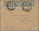 05867 Malaiische Staaten - Kedah: 1927 (22.2.), Sheaf Of Rice 1c. Black Vert. Strip/4 On Front And 2c. Gre - Kedah