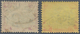 05969 Malaiische Staaten - Kelantan: 1909/1911 (ca.), FMS Tiger Stamps 5c. Green/red On Yellow And 10c. Bl - Kelantan