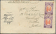 06007 Malaiische Staaten - Kelantan: 1941, 2 X 25 C Vermilion/violet Sultan Ismail, Multiple Franking On A - Kelantan