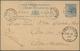 06036 Malaiische Staaten - Malakka: 1891 Postal Stationery Card 2c. On 3c. Blue Of Straits Settlements Use - Malacca