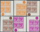 06084 Malaiische Staaten - Malakka: 1954, QEII, 2c., 4c., 5c., 10c., 30c. And 35c., Ten Marginal Block Of - Malacca