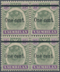 06097 Malaiische Staaten - Negri Sembilan: 1900, Tiger Head 15c. Green/violet Surcharged 'One Cent.' Block - Negri Sembilan