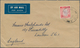 06144 Malaiische Staaten - Negri Sembilan: 1936, 25c. Dull Purple/Scarlet, Single Franking On Airmail Cove - Negri Sembilan