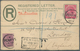 06356 Malaiische Staaten - Penang: 1903, Postal Stationery Registered Envelope 5c. Uprated 4c. Carmine And - Penang