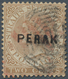 06476 Malaiische Staaten - Perak: 1880-81 2c. Brown, Wmk Crown CC, Optd. "PERAK" Type 8, Used And Cancelle - Perak