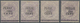 06500 Malaiische Staaten - Perak: 1891, Straits Settlements QV 6c. Lilac Wmkd. Crown CA Four Stamps With B - Perak