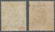 06526 Malaiische Staaten - Perak: 1900, Tiger Head 2c. Dull Purple And Brown Surch. 'One Cent.' Two Stamps - Perak