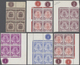 06533 Malaiische Staaten - Perak: 1900/1950, Group Of Seven Blocks Of Four/six With CONTROLS. - Perak